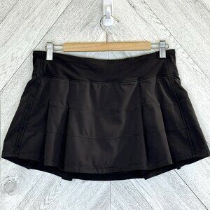 Lululemon Pace Rival Skirt Skort Womens Size 8 Solid Black Run Golf Tennis